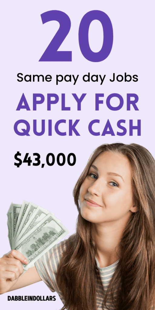 Top 20 Same-Day Cash Jobs: Get Paid Instantly